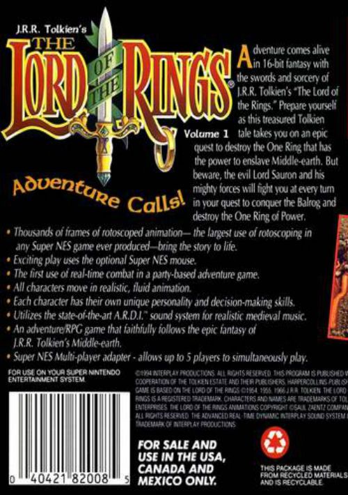 JRR Tolkien's The Lord Of The Rings - Volume 1