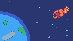 PLANET WITH ASTEROID